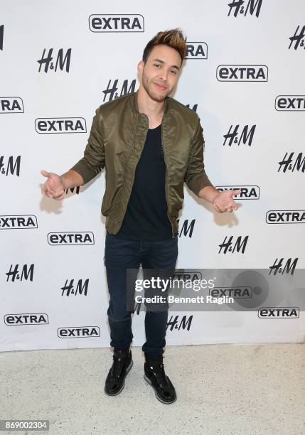 Recording artist Prince Royce visits Extra at H&M Times Square on November 1, 2017 in New York City.