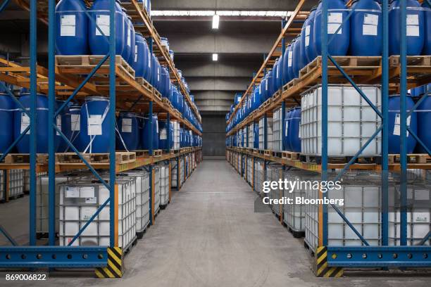 Chemical Container Rack 11 Industrial Racks Chemical Barrels Stock Photos, High-Res Pictures ...