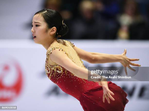 Marin Honda of Japan competes in the Ladies Singles Free Skating during day two of the ISU Grand Prix of Figure Skating at Brandt Centre on October...