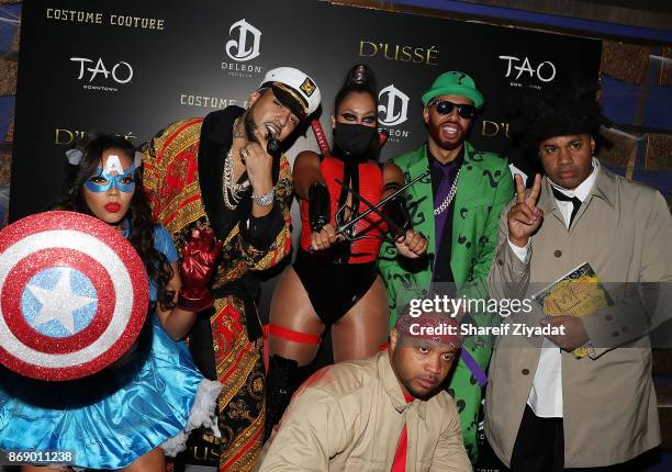 La La Anthony, Angela Simmons, Zack and French Montana attend DeLeon Tequila & D'usse Mix Up Halloween At Costume Couture With Lenny S. & LaLa...