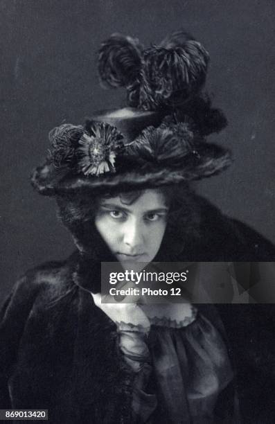 Photographic print of American graphic artist Ethel Reed . Photographed by Frances Benjamin Johnston . Dated 1895.