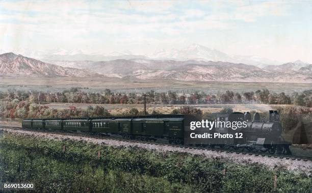 Photomechanical print of the Chicago Special, Burlington Route, a Class I railroad that operated in the Midwestern United States. Commonly referred...