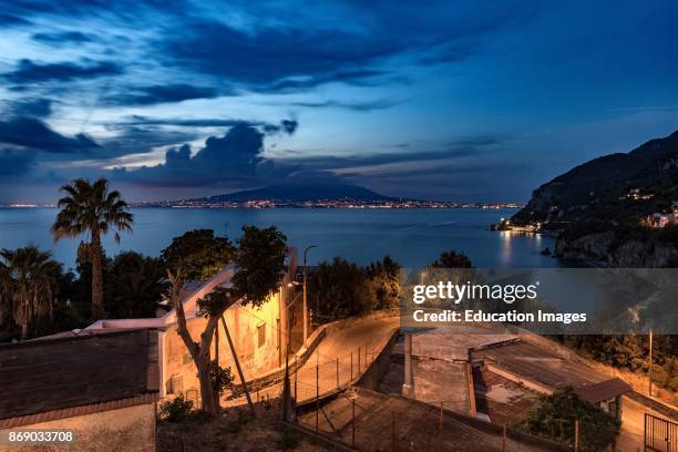 Golfo di Napoli And Vesuvio From Vico Equense. Campania. Italy.