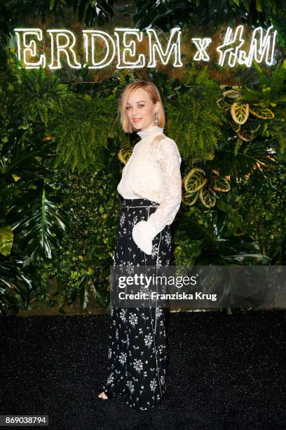 Actress Friederike Kempter wearing ERDEM X H&M attends the ERDEM x H&M Pre-Shopping Event on November 1, 2017 in Berlin, Germany.