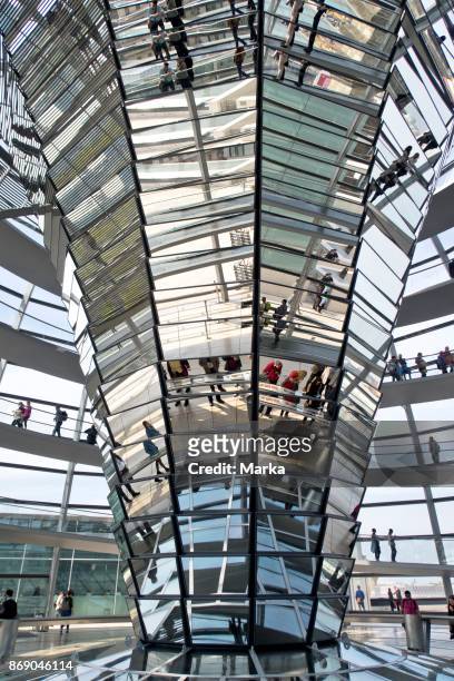 Glass Tower At The Center Of The Dome Of The Reichstag. Architect Norman Foster. Berlin. Germany.