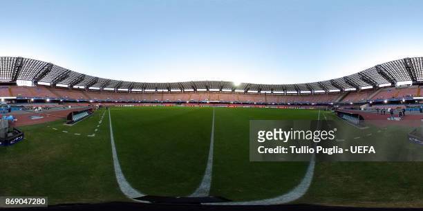 General view inside the stadium ahead of the UEFA Champions League group F match between SSC Napoli and Manchester City at Stadio San Paolo on...