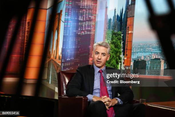 Bill Ackman, chief executive officer of Pershing Square Capital Management LP, speaks during a Bloomberg Television interview in New York, U.S., on...