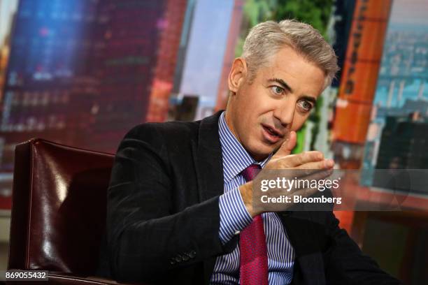 Bill Ackman, chief executive officer of Pershing Square Capital Management LP, speaks during a Bloomberg Television interview in New York, U.S., on...