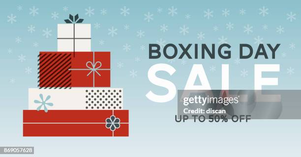 boxing day sale advertisement - boxing day stock illustrations