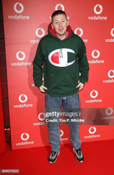 Stephen Manderson, aka Professor Green attends the Vodafone Passes Launch held at The Bankside Vaults on November 1, 2017 in London, England.