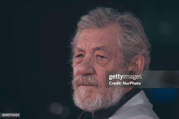 Ian McKellen walks a red carpet for 'Ian McKellen: Playing The Part' during the 12th Rome Film Fest at Auditorium Parco Della Musica on November 1,...