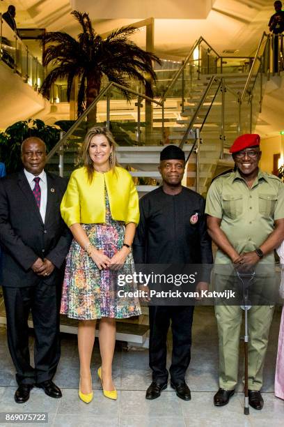 Queen Maxima of The Netherlands visits Vice President Yemi Osinbajoon November 1, 2017 in Abuja, Nigeria.