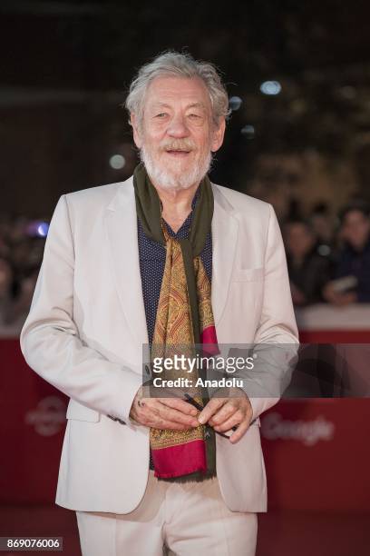 Ian McKellen attends a red carpet for 'Ian McKellen: Playing The Part' during the 12th Rome Film Festival at Auditorium Parco Della Musica in Rome,...