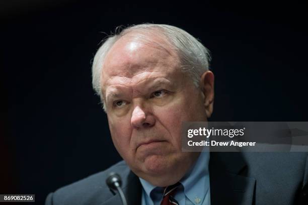 Bruce Bartlett, former Republican Treasury official and tax expert, attends a meeting about the GOP tax plan held by the Democratic Policy and...