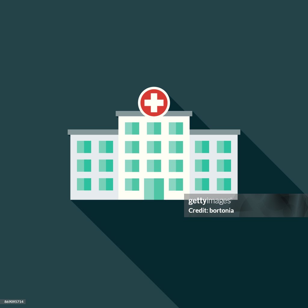 Wohnung Design Healthcare Krankenhaus Symbol mit Seite Schatten