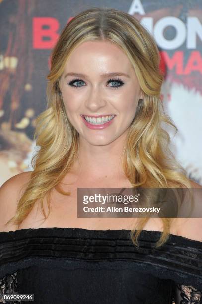 Actress Greer Grammer attends the premiere of STX Entertainment's "A Bad Moms Christmas" at Regency Village Theatre on October 30, 2017 in Westwood,...