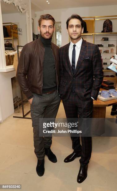 Jacey Elthalion and Luke Pasqualino attend an intimate evening hosted by Paul Smith & The Gentleman's Journal to introduce the Paul Smith Bespoke By...