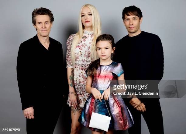 Actor Willem Dafoe, actress Bria Binaite, actress Brooklynn Prince, and director Sean Baker, from the film, "The Florida Project," poses for a...