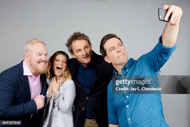 Jim Gaffigan, Kara Mara, Jason Clarke, and actor Ed Helms from the film 'Chappaquiddick' poses for a portrait at the 2017 Toronto International Film...