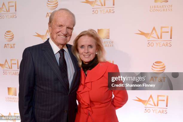 President Emeritus George Stevens, Jr., and Congresswoman Debbie Dingell attend the AFI 50th Anniversary Gala at The Library of Congress on November...