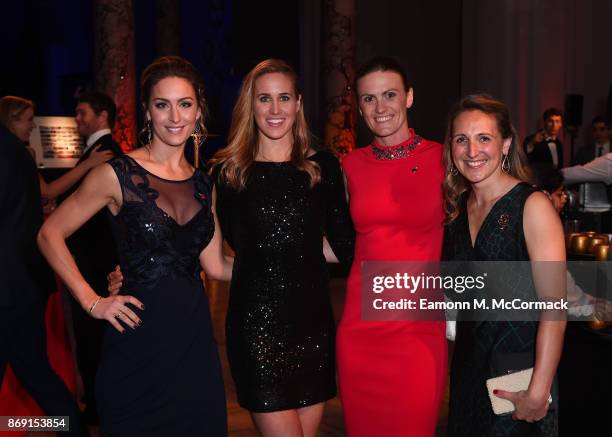 Amy Williams, Helen Glover, Heather Stanning and guest attend the Team GB Ball at Victoria and Albert Museum on November 1, 2017 in London, England.