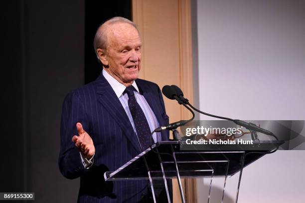 President Emeritus George Stevens Jr. Speaks onstage during the AFI 50th Anniversary Gala at The Library of Congress on November 1, 2017 in...