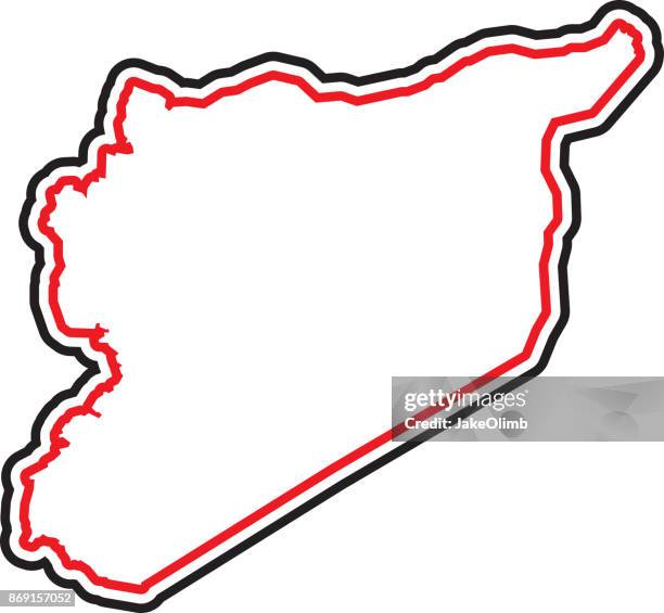 syria outline - damaskus stock illustrations