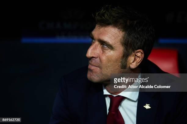 Massimo Carrera of FC Spartak Moskva looks on during the UEFA Champions League group E match between Sevilla FC and Spartak Moskva at Estadio Ramon...