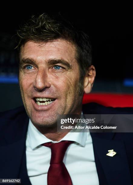 Massimo Carrera of FC Spartak Moskva looks on during the UEFA Champions League group E match between Sevilla FC and Spartak Moskva at Estadio Ramon...