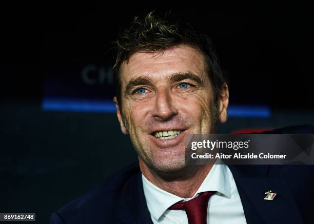 Massimo Carrera of FC Spartak Moskva looks on during the UEFA Champions League group E match between Sevilla FC and Spartak Moskva at Estadio Ramon...