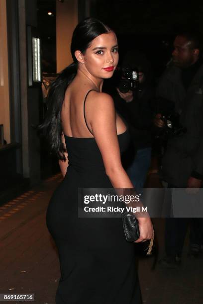 Demi Rose attends Nasty Gal UK Pop Up Launch Party on Carnaby Street on November 1, 2017 in London, England.