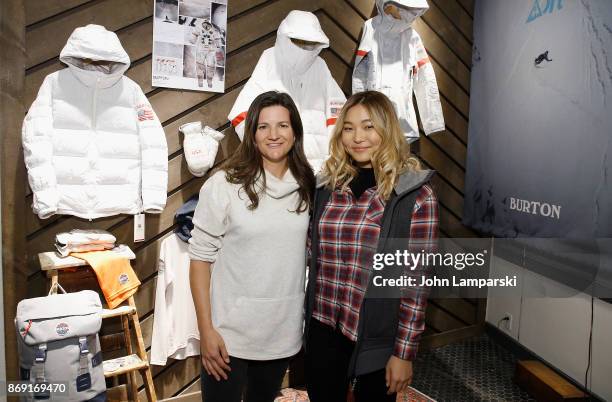 Burton pro snowboard riders, Kelly Clark and Chloe Kim attends 2018 Olympic U.S. Snowboard Team Uniform Unveil on November 1, 2017 in New York City.