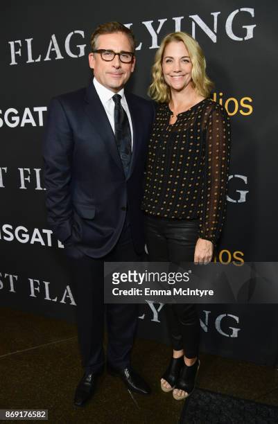 Steve Carell and Nancy Carell attend the premiere of Amazon's "Last Flag Flying" at DGA Theater on November 1, 2017 in Los Angeles, California.