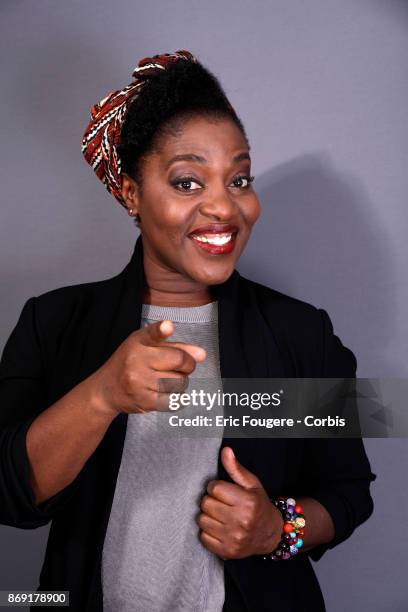 Claudia Tagbo poses during a portrait session in Paris, France on .