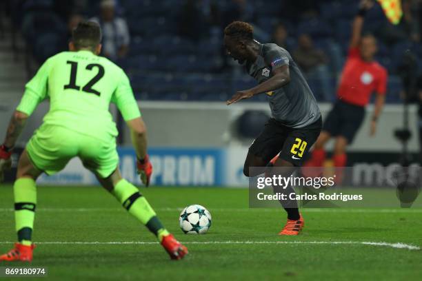 Leipzig forward Jean Kevin Augustin from France during the match between FC Porto v RB Leipzig or the UEFA Champions League match at Estadio do...