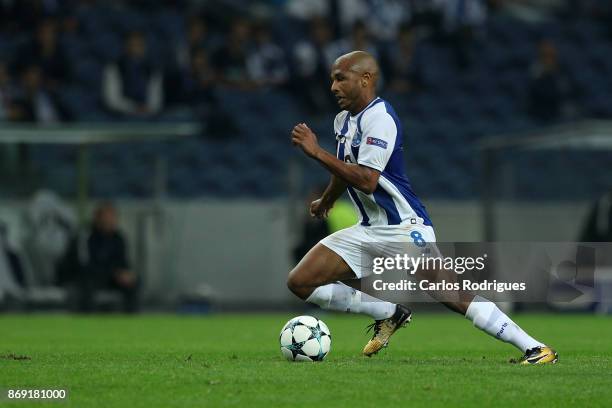 PortoÕs forward Yacine Brahimi from Algeria during the match between FC Porto v RB Leipzig or the UEFA Champions League match at Estadio do Dragao on...