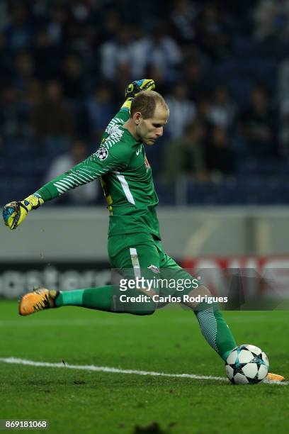 Leipzig goalkeeper Peter Gulacsi from Hungaria during the match between FC Porto v RB Leipzig or the UEFA Champions League match at Estadio do Dragao...