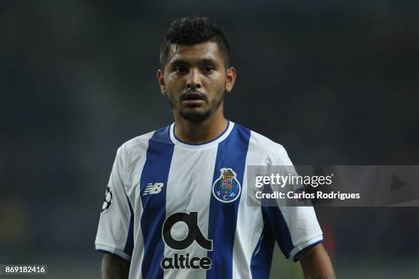 PortoÕs forward Jesus Corona from Mexico during the match between FC Porto v RB Leipzig or the UEFA Champions League match at Estadio do Dragao on...