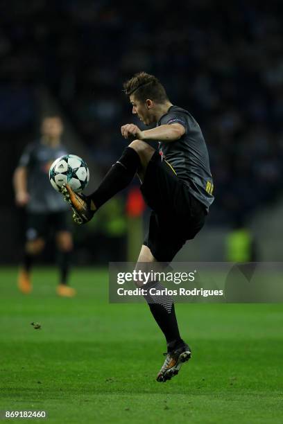 Leipzig forward Marcel Sabitzer from Austria during the match between FC Porto v RB Leipzig or the UEFA Champions League match at Estadio do Dragao...