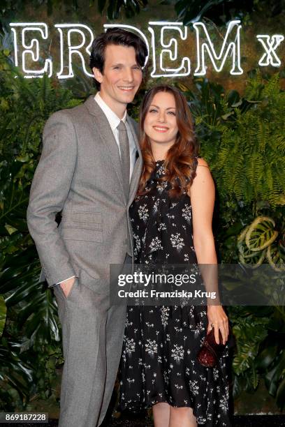 Actor Sabin Tambrea and actress Alice Dwyer wearing ERDEM X H&M attend the ERDEM x H&M Pre-Shopping Event on November 1, 2017 in Berlin, Germany.