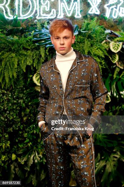 Erik Scholz wearing ERDEM X H&M attends the ERDEM x H&M Pre-Shopping Event on November 1, 2017 in Berlin, Germany.