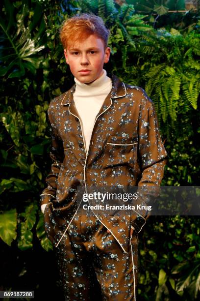 Erik Scholz wearing ERDEM X H&M attends the ERDEM x H&M Pre-Shopping Event on November 1, 2017 in Berlin, Germany.