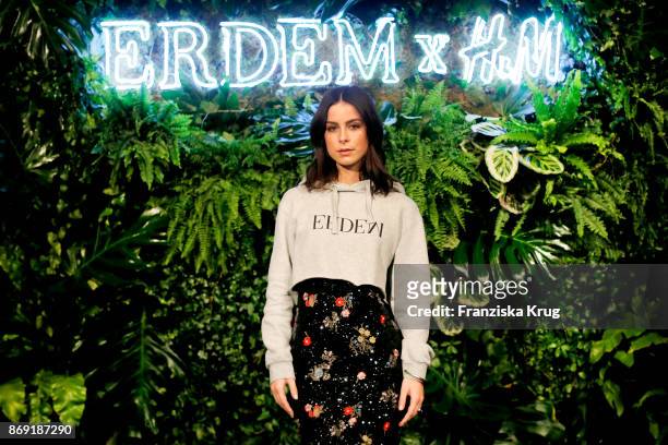 Singer Lena Meyer-Landrut wearing ERDEM X H&M attends the ERDEM x H&M Pre-Shopping Event on November 1, 2017 in Berlin, Germany.