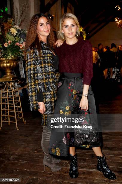 Sila Sahin and Caro Daur wearing ERDEM x H&M attend the ERDEM x H&M Pre-Shopping Event on November 1, 2017 in Berlin, Germany.