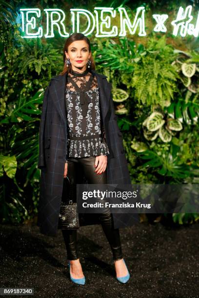 Actress Nadine Warmuth wearing ERDEM X H&M attends the ERDEM x H&M Pre-Shopping Event on November 1, 2017 in Berlin, Germany.