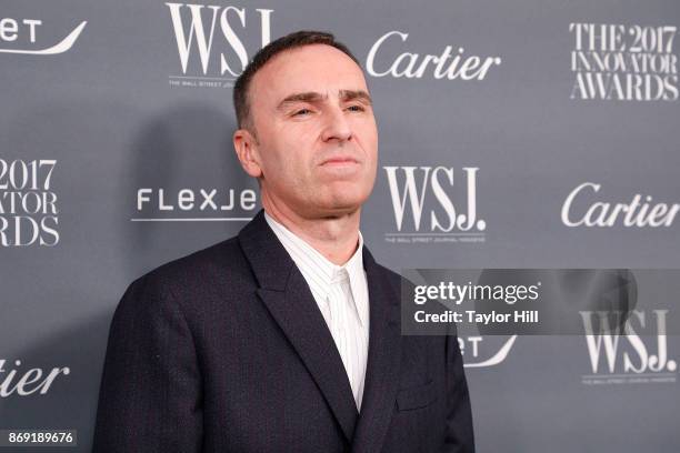 Raf Simons attends the 2017 WSJ Innovator Awards at Museum of Modern Art on November 1, 2017 in New York City.