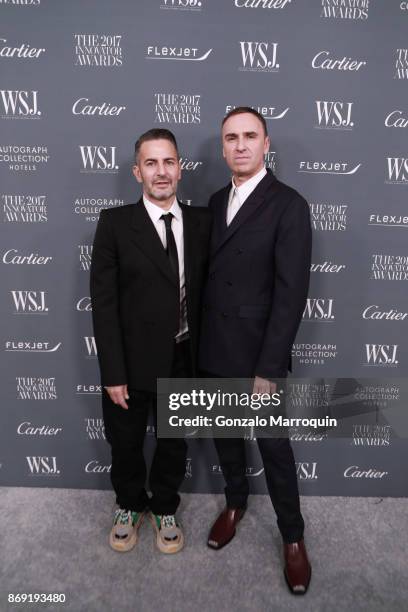 Marc Jacobs and Raf Simons during the WSJ Magazine 2017 Innovator Awards at Museum of Modern Art on November 1, 2017 in New York City.