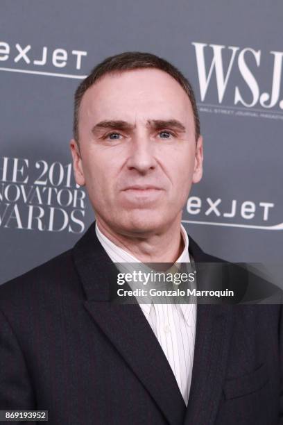 Raf Simons during the WSJ Magazine 2017 Innovator Awards at Museum of Modern Art on November 1, 2017 in New York City.