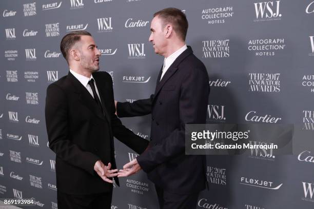 Marc Jacobs and Raf Simons during the WSJ Magazine 2017 Innovator Awards at Museum of Modern Art on November 1, 2017 in New York City.