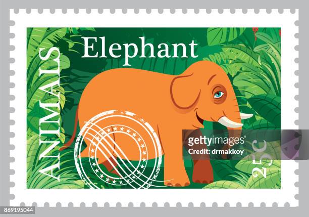 elephant stamps - south africa bangladesh stock illustrations